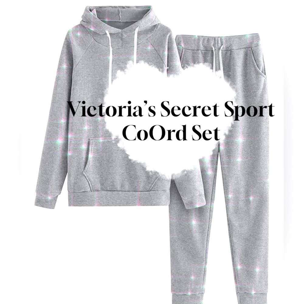 Victoria's Secret Sport Angel 10 Comfy Gray Co-Ord Set: Hoodie & sweat pants🔥🔥🔥